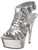 Women's Shoes 6" Open Toe Platform Sandal With Knot Detailing - Silver Metallic