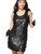 Womens Black Roaring 20s Big-Sequin Flapper Costume Dress