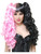 Womens Deluxe Neon Pink Black Two Faced Anime Princess Removable Ponytail Wig