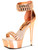 Highest Heel Women's 6" Platform Diamond Ankle Cuff Blush Metallic Shoes