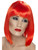 Adult Womens Sexy Glam Short Blunt Fringe Neon Red Wig Costume Accessory