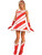 Adults Miss Candy Cane Christmas Costume Dress Gloves Boots