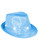 Flashing Neon Blue Pimp Gangster Blues Brothers Fedora Hat Costume Accessory