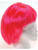 Adult Hot Pink Short Waive Curly Mod Bob Costume Wig