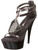 Highest Heel Women's 6" Platform Double Ankle Strap Pewter Metallic Shoes