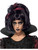 Adult Womens Costume Black Gothic Snow Fright Wig With Bangs