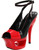 Women's Shoes 6" Cut Out Platform Sandal With Patent Upper - Black/Red Combo