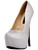 Sexy Womens 6 3/4" Silver Rhinestone Covered Pump W/ 2" Platform Shoes