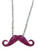 Purple Silver Hipster Trendy Costume Moustache Shiny Sparkle Necklace