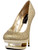 The DIAMOND-111 Sexy Womens 5 1/2" Gold Pump With Woven Glitter Upper Shoes The DIAMOND-111 Sexy Womens 5 1/2" Gold Pump With Woven Glitter Upper Shoes