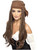 Womens Pirate Wench Brown Wig Bandana With Braids Costume Accessory