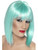 Adult Womens Sexy Glam Short Blunt Fringe Neon Aqua Wig Costume Accessory