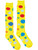 Long Adult Clown Jester Yellow Costume Socks With Rainbow Polka Dots