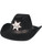 Black Cowboy Cow Boy Felt Costume Sherriff Sheriff Hat with Badge