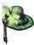 Women's Burlesque Costume Green Mini Top Hat With Black Lace Trim
