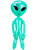 36" Green Inflatable Girl Alien Martian Prop Toy Decoration