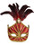 Deluxe Costume Red And Gold Mardi Gras Carnival Mask With Feather Plume