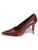 Women's Highest Heel Shoes 4" Classic Plain Pump - Brown Kid PU