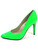 Highest Heel Womens 4" Plain Pump Neon Green Patent PU Shoes