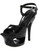 Women's Highest Heel Shoes 6" Cut Out Platform Sandal - Black Patent PU