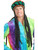 New Deluxe Rasta Costume Tam Hat with Braided Black Dreadlocks Dreads Wig