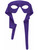 Mens Purple Masked Man With Ties Venetian Mardi Gras Mask Costume Accessory