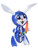 Large 17" Light Blue Inflatable Easter Bunny Rabbit With Carrot Toy Decoration