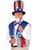 Uncle Sam Costume Accessory Hat Bowtie Beard and Vest Set