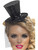 Womens Black Mini Top Hat With Detachable Black Veil Costume Accessory