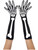 Womens Sexy Black Skeleton Bone Long Elbow Length Gloves Costume Accessory