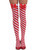 Women's Sexy Striped Red White Candy Cane Thigh Highs Costume Bows Stockings