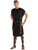 Adult Black Roman Trojan Gladiator Costume Tunic with Gold Cord Belt