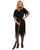 Adult Womens Size 12 Classic Black Vintage Pagan Tattered Witch Dress Costume