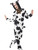 Girls All In One Farm Animal Cow Zip Up Footie Costume With Hood Costume