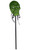 Green 16" Glittered Plastic Evil Skull With Stick Sceptor Halloween Decoration