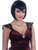 Adult Black Vamp Girl Costume Pointed Bangs Bob Wig