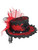 Women's Gothic Red Mini Top Hat With Black Lace Trim