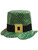 Irish St. Patricks Day Plush Green Plush Hat With Gold Shamrocks Accessory
