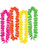 Silk N Petals 36" Assorted Neon Hawaiian Flower Lei Necklace Costume Accessory