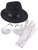 MJ King Of Pop Costume Bundle With Fedora Hat Glove And Sunglasses