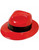 Black & Red Plastic Costume Party Gangster Fedora Hat