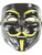Adult Black And Gold Guido Guy Fawkes Anarchist Anonymous Mask Costume Accessory
