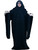 Adult Mens Scary Black Grim Reaper Costume Plus Size 44-52 Horror Robe With Hood