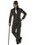Adults Mens Black White Formal Bone Collection Skeleton Pin Stripe Suit Costume