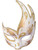 Adults White With Gold Trim Venetian Swan Half Mask