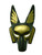 Child's Black And Gold Egyptian Anubis Party Festival Tie Mask Costume Accessory