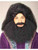 Mens Dark Sorcerer Wizard Bushy Black Wig & Beard Set