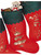 19" Red Green Christmas Stocking Gold Tree Silhouette