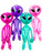 Set Of 4 Assorted 36" Inflatable Girl Aliens Martian Prop Toy Decorations