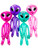 Set Of 12 Assorted 36" Inflatable Girl Aliens Martian Prop Toy Decorations